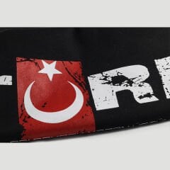 Türk Bayrak Baskılı Tişört Siyah