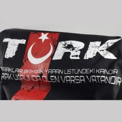 Türk Bayrak Baskılı Tişört Siyah