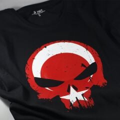 Punisher Cezalandırıcı Bayrak Baskılı Tişört Siyah