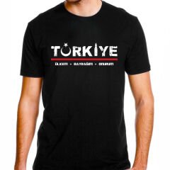 Türkiye Baskılı Tişört Siyah