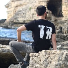 TR Asker Baskılı Tişört Siyah
