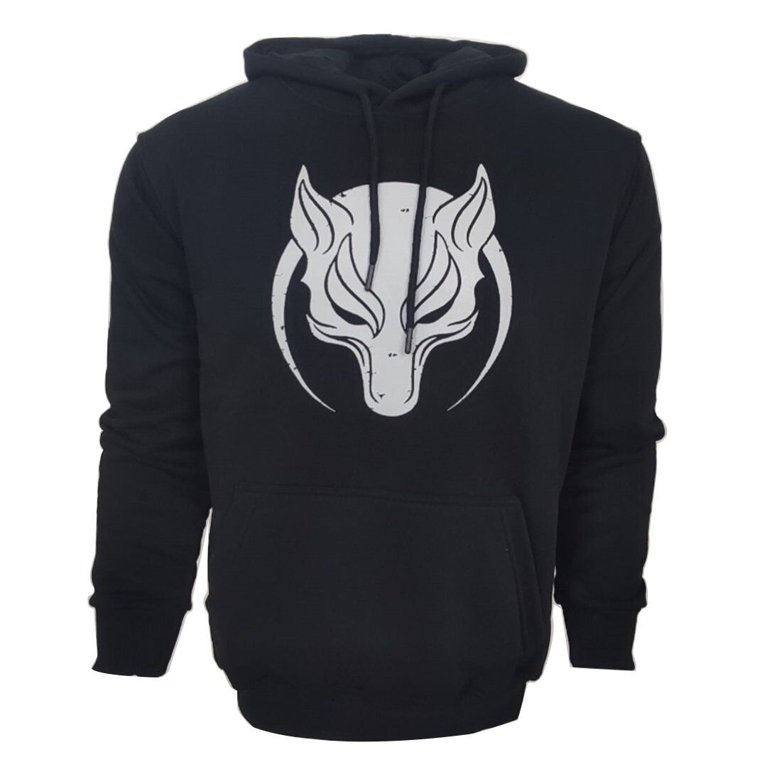 Kurt Börü Baskılı Kapşonlu Siyah