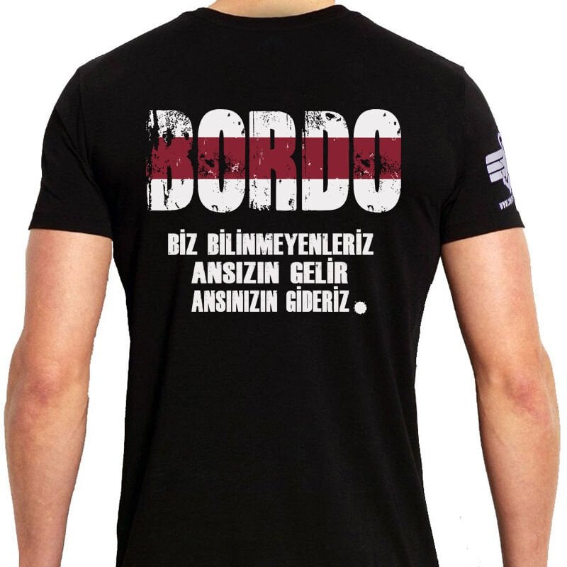 Bordo Baskılı Tişört