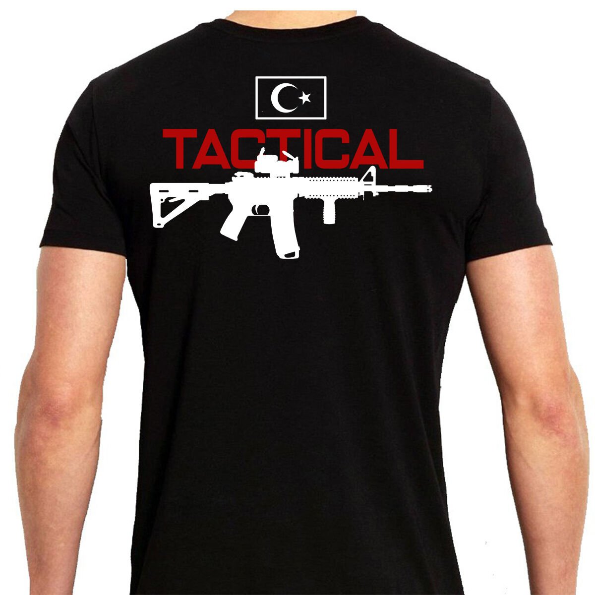 Tactical Silah Baskılı Tişört Siyah
