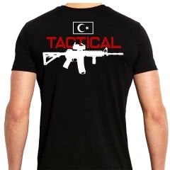 Tactical Silah Baskılı Tişört Siyah