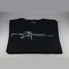 Tüfek Silüet M15 Baskılı Tişört Siyah