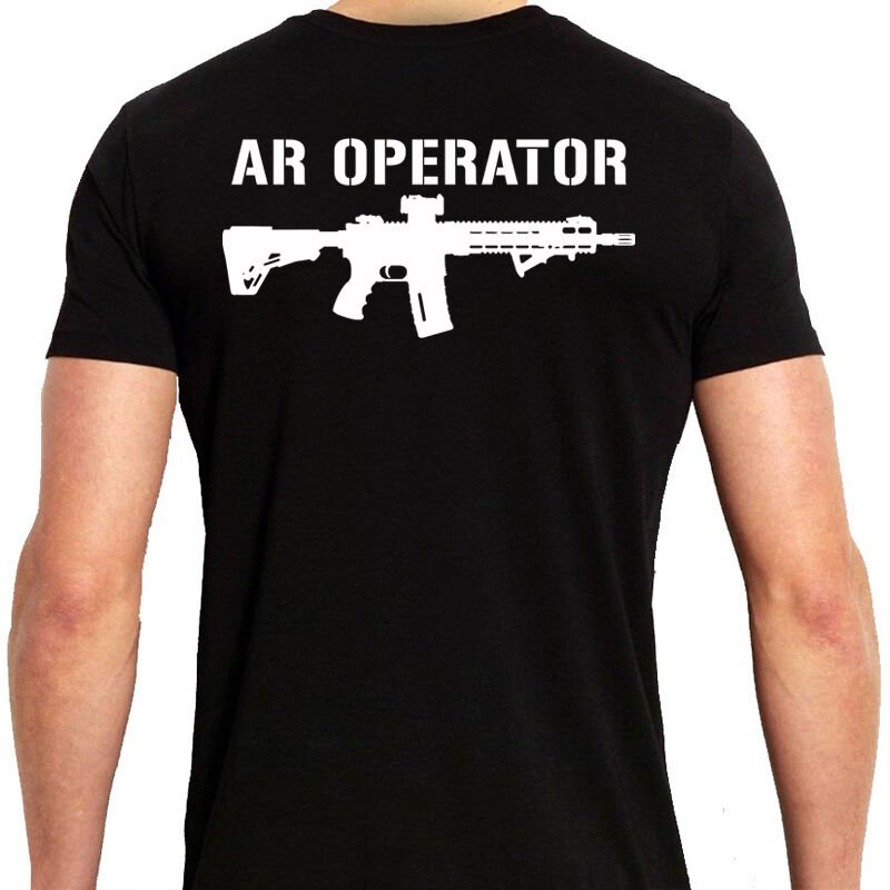 AR Operatör Baskılı Tişört Siyah