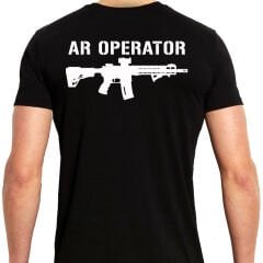 AR Operatör Baskılı Tişört Siyah