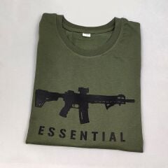 Ar Essential Tüfek Baskılı Tişört Haki