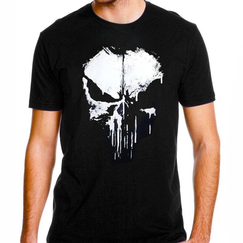Punisher Baskılı Tişört Siyah