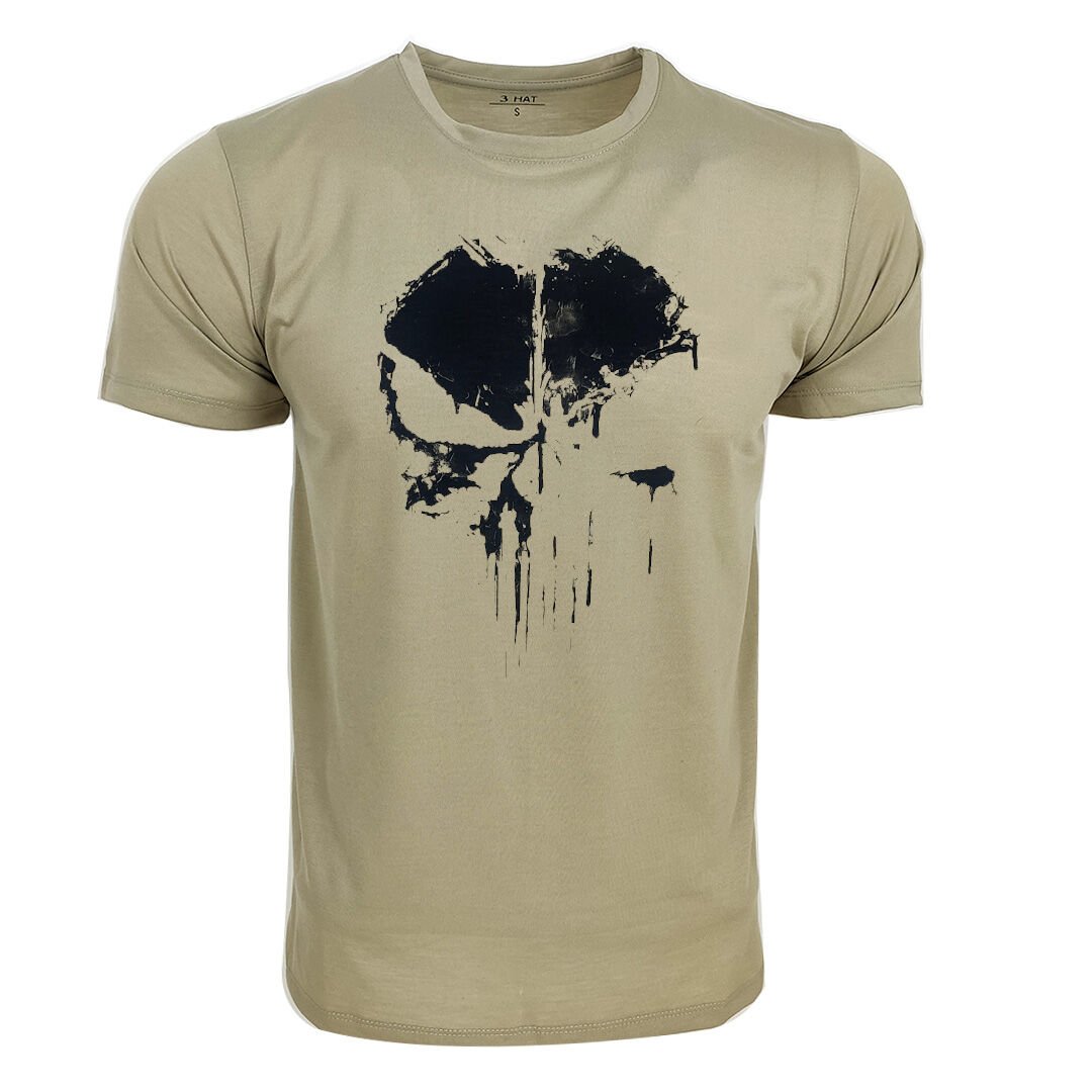 Punisher Baskılı Tişört Kum