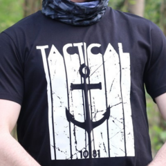 Tactical Çapa Baskılı Tişört Siyah