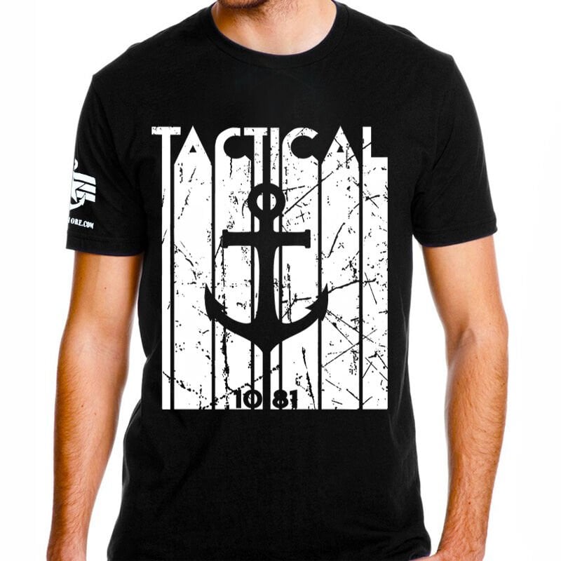 Tactical Çapa Baskılı Tişört Siyah