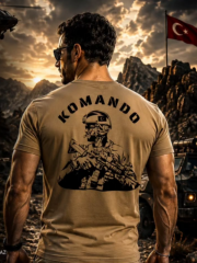 Komando Asker Baskılı Tişört