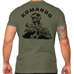 Komando Asker Baskılı Tişört Haki