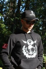 TSK Logolu Büyük Ön Baskılı Kapşonlu Siyah