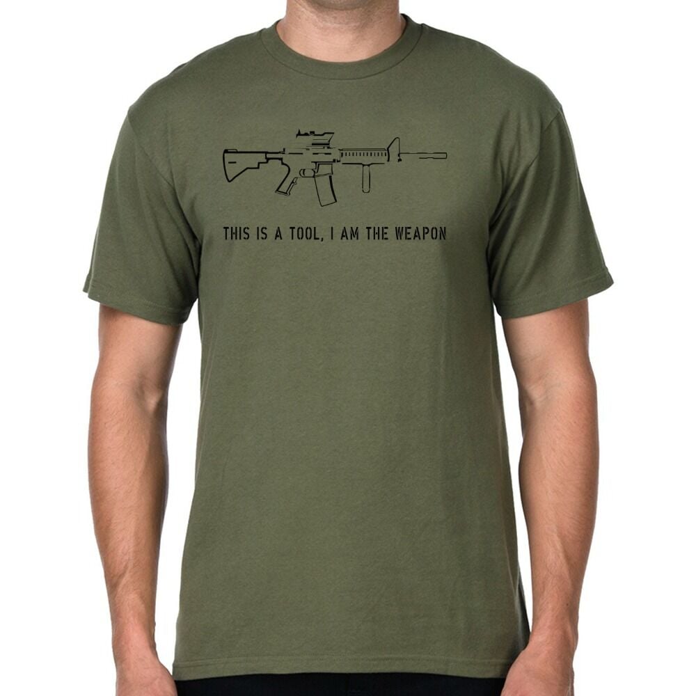 Tüfek Silüet Baskılı Tişört
