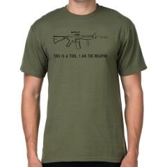 Tüfek Silüet Baskılı Tişört