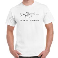 Tüfek Silüet Baskılı Tişört