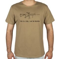 Tüfek Silüet Baskılı Tişört