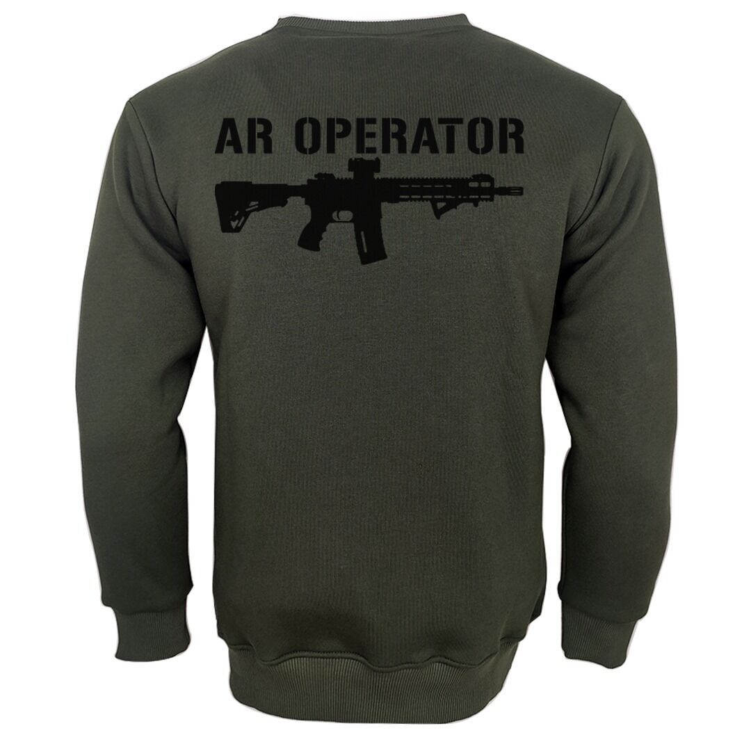 AR Operatör Baskılı Sweetshirt Haki