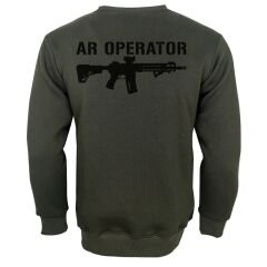 AR Operatör Baskılı Sweetshirt Haki