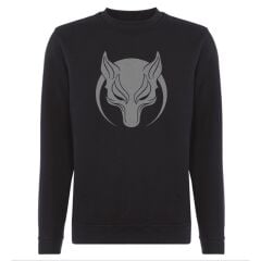 Kurt Börü Baskılı Sweetshirt Siyah