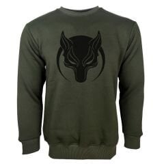 Kurt Börü Baskılı Sweetshirt Siyah