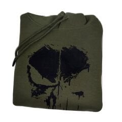 Punisher Baskılı Sweetshirt Haki