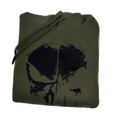 Punisher Baskılı Sweetshirt Haki