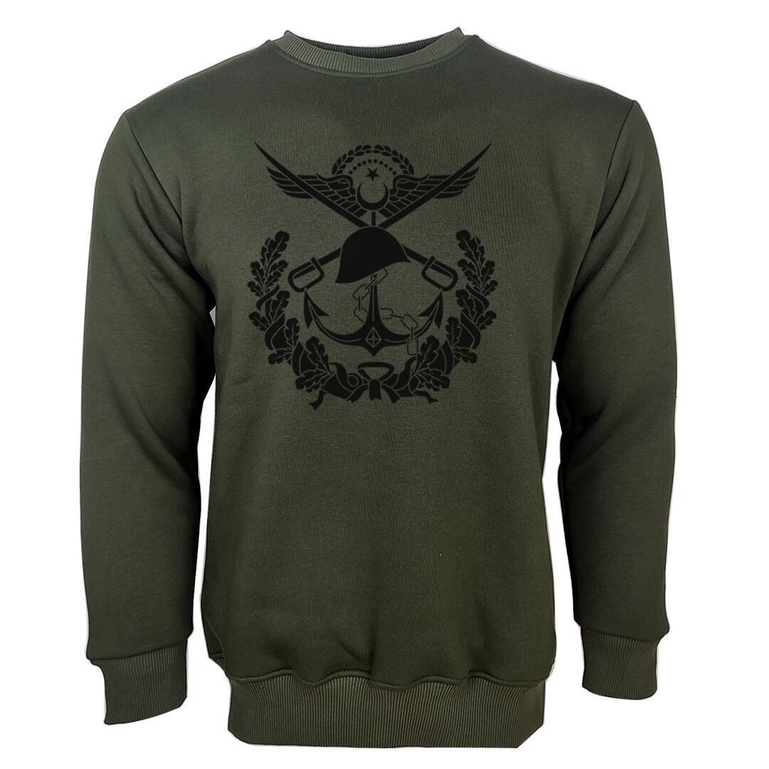 TSK Baskılı Sweetshirt Haki
