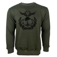 TSK Baskılı Sweetshirt Haki