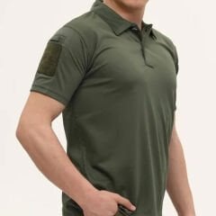 Tactical Polo Yaka Kısa Kol Tişört Haki