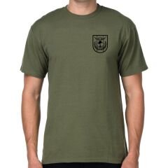 TSK Küçük Logo Sırtta Bayrak Siyah Baskılı Tişört