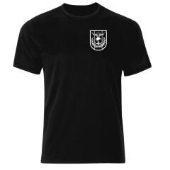 TSK Küçük Logo Sırtta Bayrak Siyah Baskılı Tişört