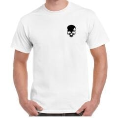 Kurukafa Skull Göğüs Logo baskılı Tişört