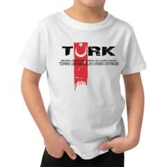 Türk Bayrak Baskılı Çocuk Tişört
