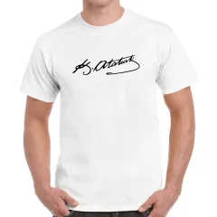 Atatürk İmza Baskılı Tişört Siyah