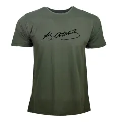 Atatürk İmza Baskılı Tişört Siyah