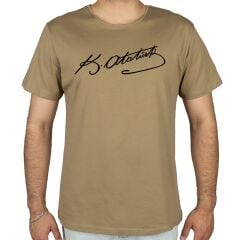 Atatürk İmza Baskılı Tişört Siyah